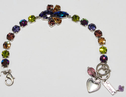 MARIANA BRACELET PENELOPE: purple, amber, green stones in silver setting