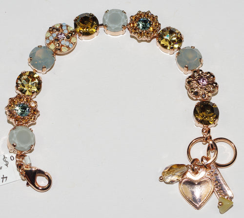 MARIANA BRACELET RHAPSODE: amber, pink, blue stones in rose gold setting