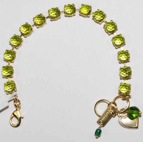 MARIANA BRACELET BETTE GREEN: 1/4" green stones in yellow gold setting
