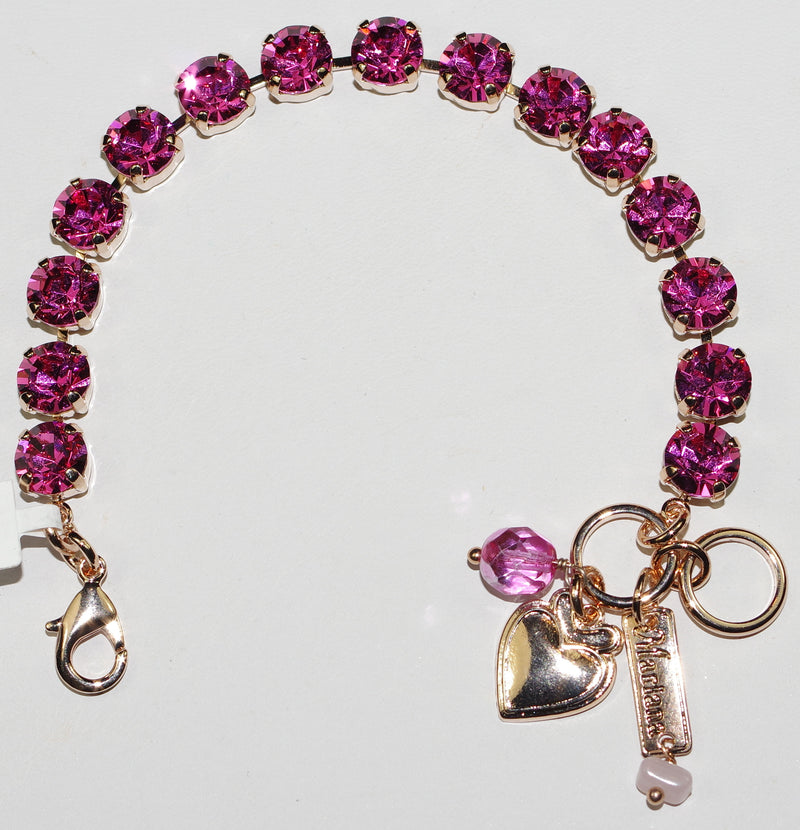 MARIANA BRACELET BETTE PINK: pink 1/4" stones in rose gold setting