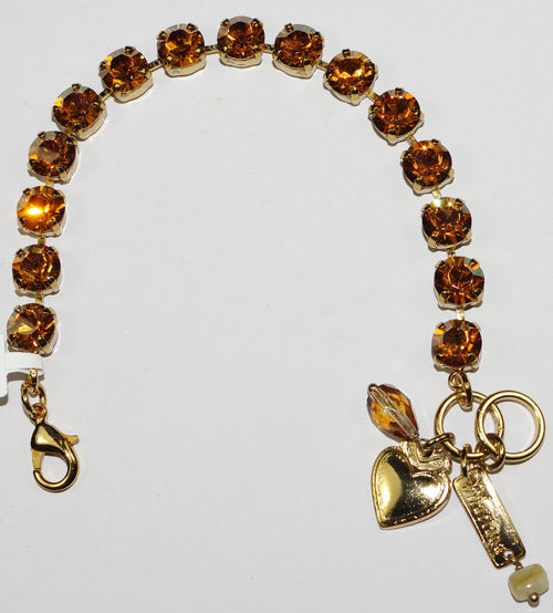 MARIANA BRACELET BETTE AMBER: 1/4" amber stones in yellow gold setting