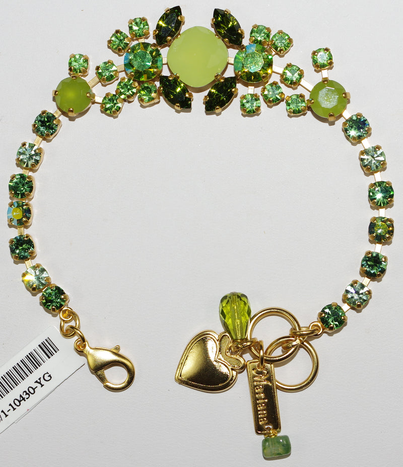 MARIANA BRACELET: green stones in yellow gold setting