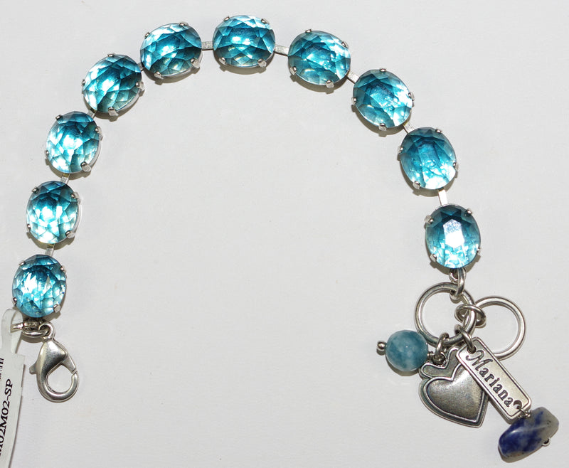 MARIANA BRACELET: blue stones in silver rhodium setting