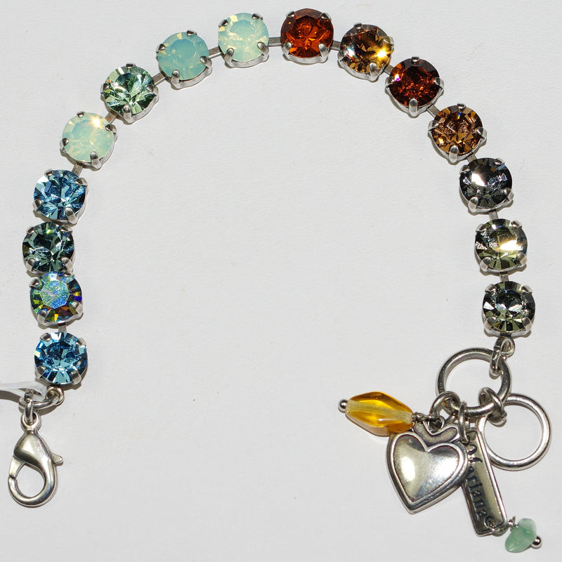 MARIANA BRACELET BETTE FORGET ME NOT: amber, blue, green 3/8" stones in silver setting