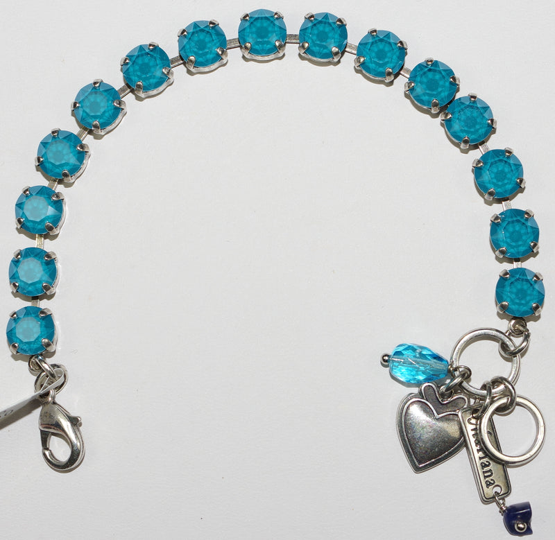 MARIANA BRACELET BETTE TEAL: 1/4" blue stones in silver setting