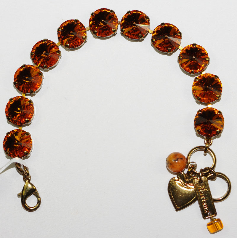 MARIANA BRACELET: amber 1/2" stones in european gold setting