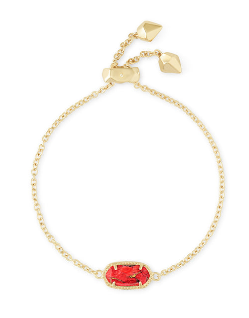 KENDRA SCOTT BRACELET ELAINA GOLD BRONZE VEINED RED