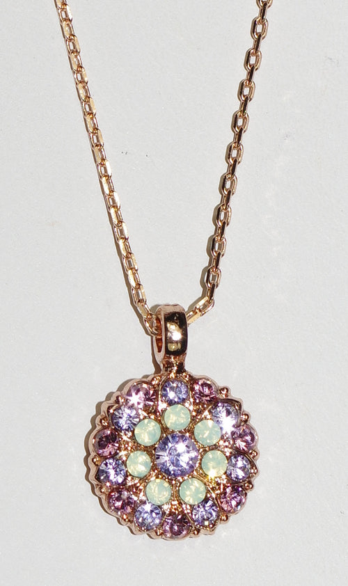MARIANA ANGEL PENDANT LAVENDER: lavendar, pacific opal stones in rose gold setting, 18" adjustable chain