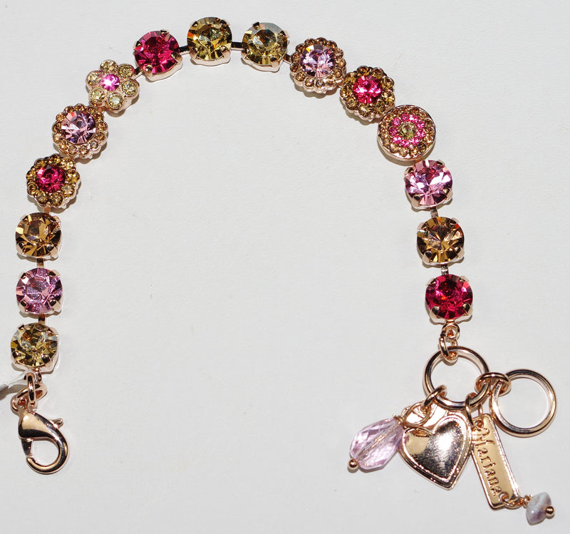 MARIANA BRACELET GINGERBREAD: pink, amber stones in rosegold setting