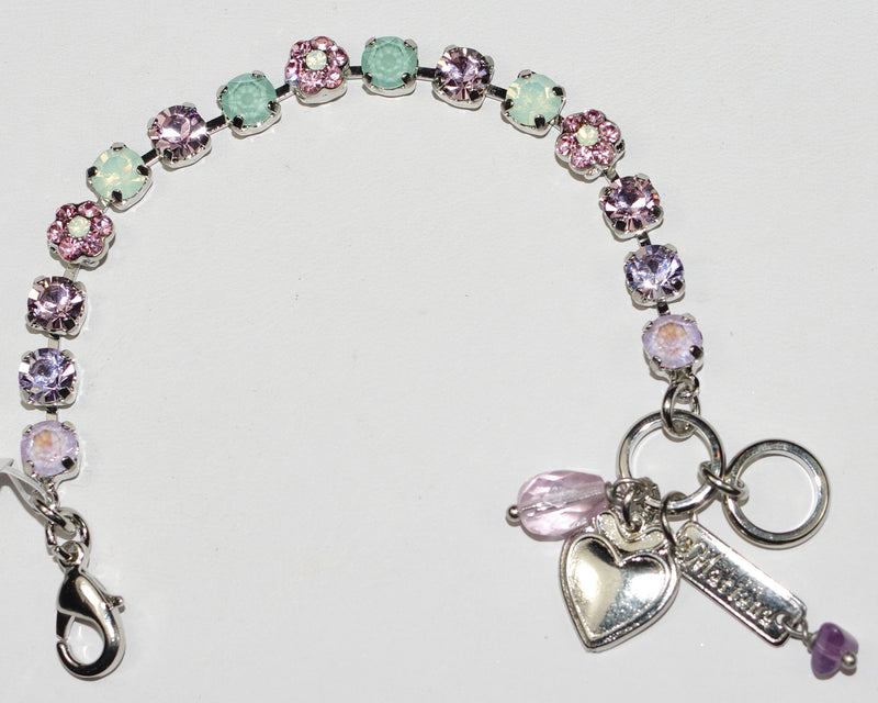 MARIANA BRACELET LAVENDER: pacific opal, pink, lavender stones in rhodium setting