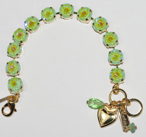 MARIANA BRACELET GREEN SUN KISSED: green ultra stones in yellow gold setting