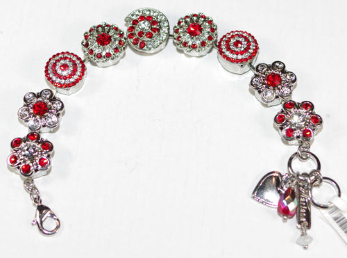 MARIANA BRACELET RED: red, clear stones in silver rhodium setting