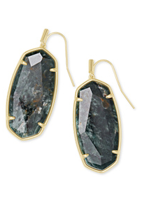 KENDRA SCOTT EARRINGS FACETED ELLE GOLD GREEN APATITE