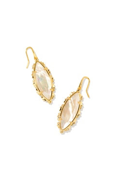 KENDRA SCOTT EARRINGS GENEVIEVE DROP GOLD IVORY MOTHER OF PEARL