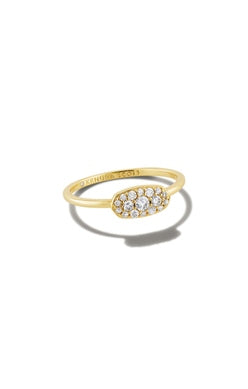 KENDRA SCOTT RING GRAYSON CRYSTAL BAND GOLD WHITE CRYSTAL SIZE 7