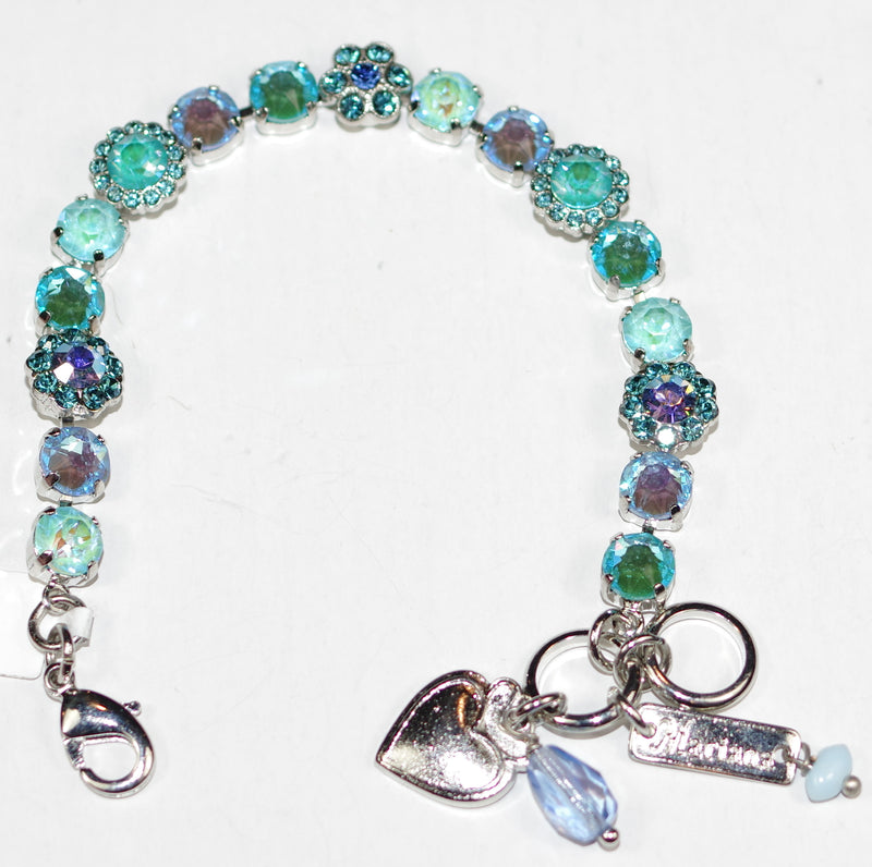 MARIANA BRACELET TRANQUIL: blue sun kissed, teal stones in silver rhodium setting