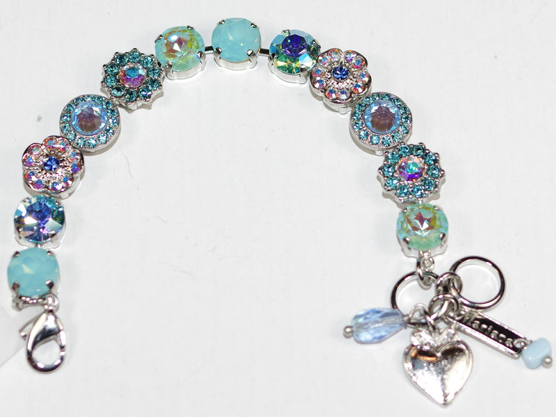 MARIANA BRACELET TRANQUIL: blue, a/b, sun kissed stones in silver rhodium setting