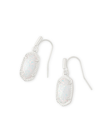 KENDRA SCOTT EARRING LEE RHODIUM WHITE OPAL