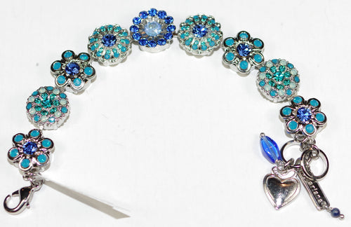 MARIANA BRACELET SERENITY: teal, blue, pacific opal stones in silver rhodium setting