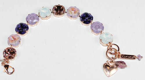 MARIANA BRACELET ROMANCE: pink, purple, white, amber 1/2" stones in rose gold setting