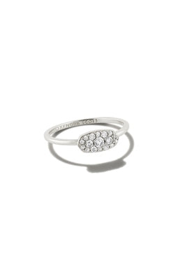 KENDRA SCOTT RING GRAYSON CRYSTAL BAND SILVER WHITE CRYSTAL SIZE 7