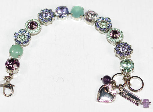 MARIANA BRACELET MATCHA: purple, lavender, green, pink natural stones in silver rhodium setting