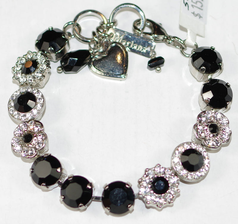 MARIANA BRACELET CHECKMATE: black, clear stones in silver rhodium setting