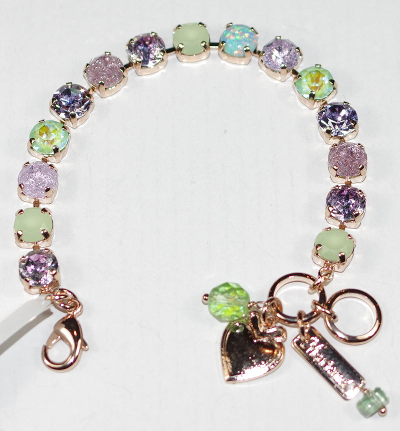 MARIANA BRACELET BETTE MINT CHIP: simulated opal, lavender, pink, green 1/4" stones in rosegold setting