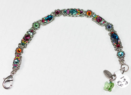 FIREFLY BRACELET MILANO THIN MC: multi color stones in silver setting