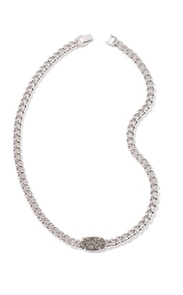 KENDRA SCOTT NECKLACE CHAIN NECK RHODIUM IRIDESCENT DRUSY