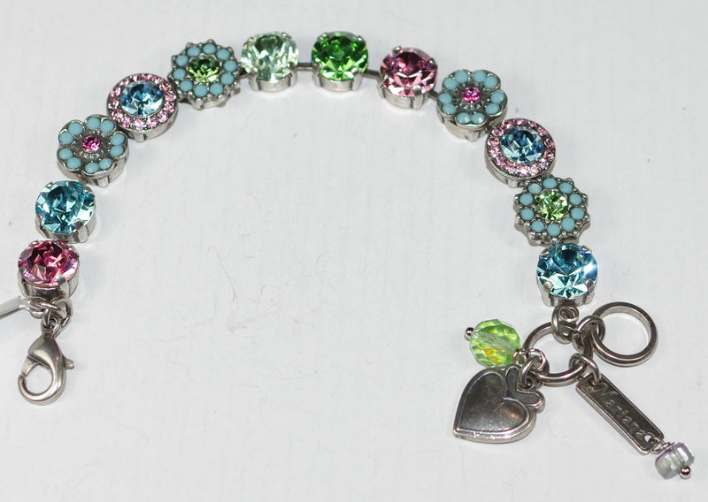 MARIANA BRACELET: blue, green, pink stones in silver setting
