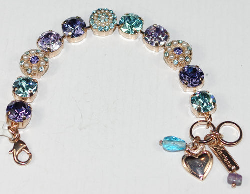 MARIANA BRACELET BLUE MOON: purple, blue, pearl stones in rose gold setting