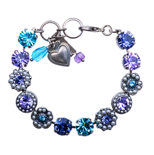 MARIANA BRACELET BLUE MOON: purple, blue, pearl stones in silver rhodium setting