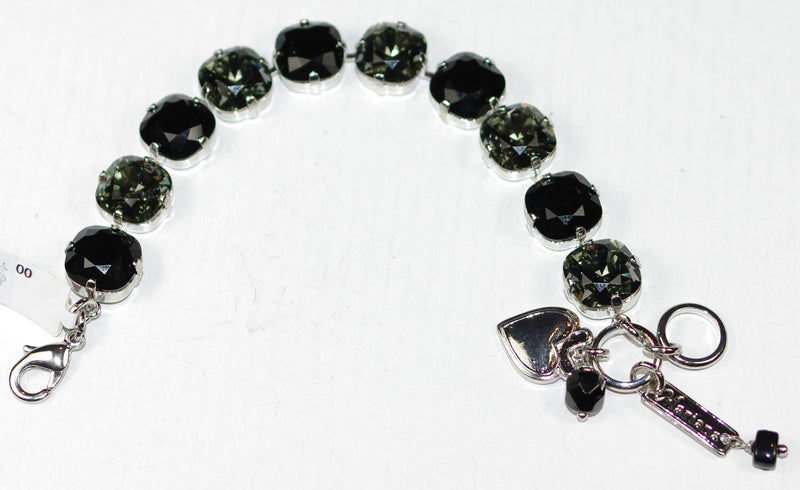 MARIANA BRACELET ROCKY ROAD: black, grey 1/2" stones in silver rhodium setting
