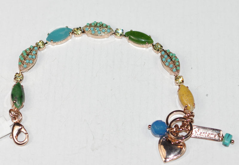 MARIANA BRACELET PISTACHIO: blue, yellow, green, natural stones in rose gold setting