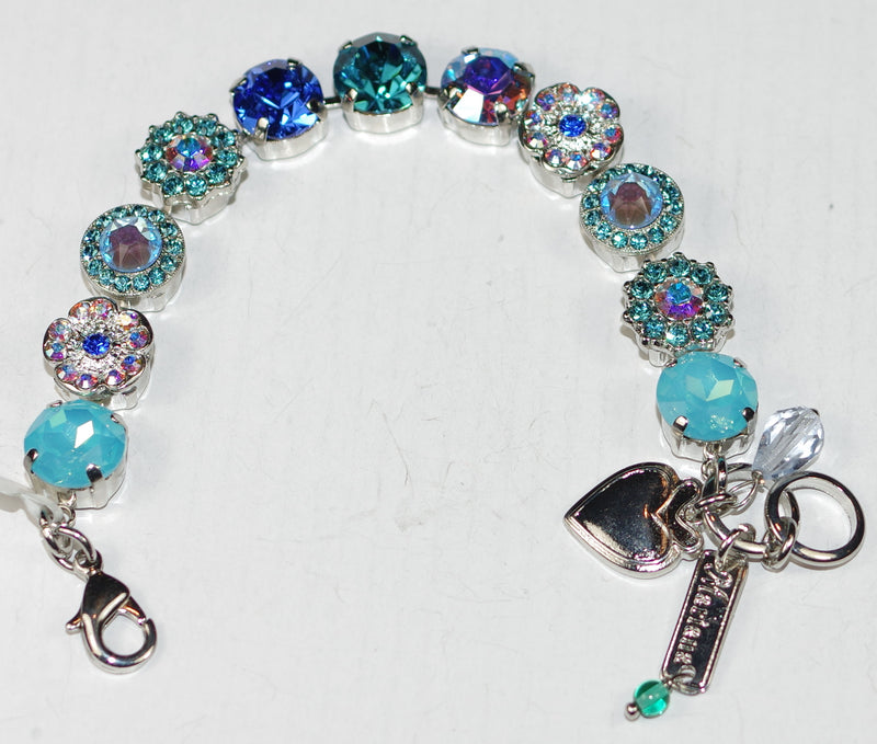 MARIANA BRACELET TRANQUIL: blue, teal, a/b stones in silver rhodium setting