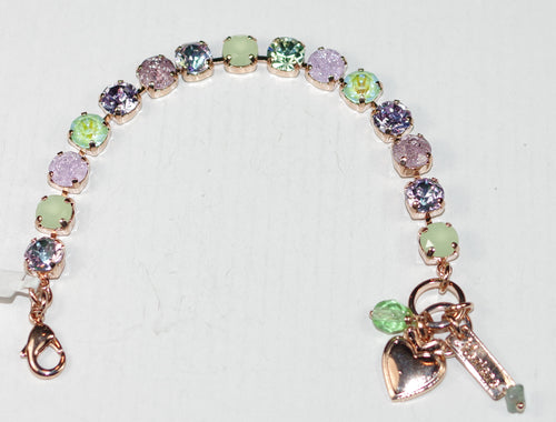 MARIANA BRACELET BETTE MINT CHIP: green, lavender, pink stones in rose gold setting