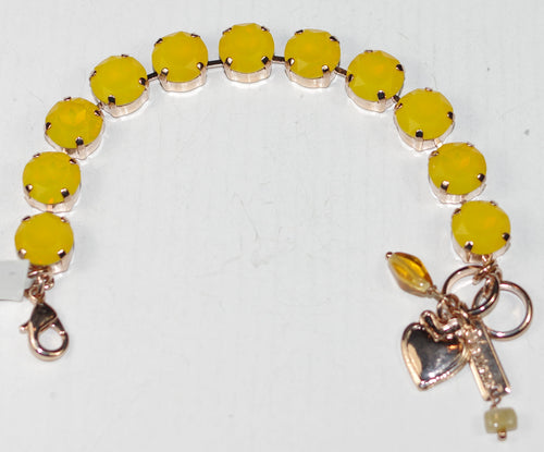 MARIANA BRACELET YELLOW CRYSTAL: 1/2" yellow stones in rose gold setting