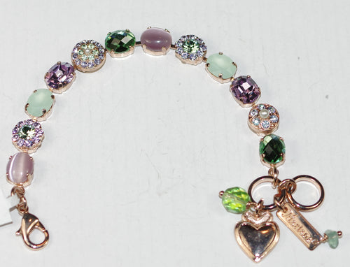 MARIANA BRACELET MINT CHIP: green, lavender stones in rose gold setting