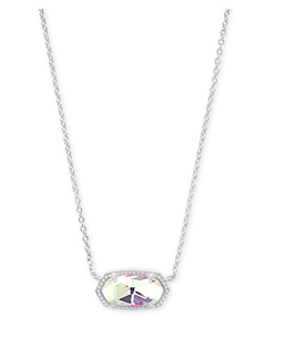 KENDRA SCOTT NECKLACE ELISA RHODIUM DICHROIC GLASS