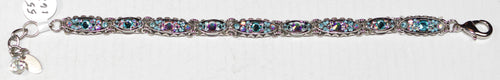 FIREFLY BRACELET SPARKLE THIN ICE: blue, a/b color stones in silver setting