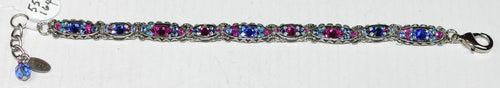 FIREFLY BRACELET SPARKLE THIN SAPPHIRE: blue, pink color stones in silver setting
