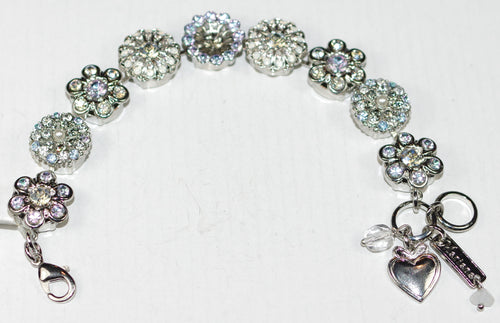 MARIANA BRACELET ICE QUEEN: clear, pearl, blue, lavender, white, a/b stones in silver rhodium setting