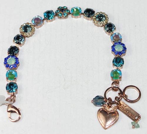 MARIANA BRACELET FAIRYTALE: blue, pacific opal, teal, amber 1/4" stones in rose gold setting