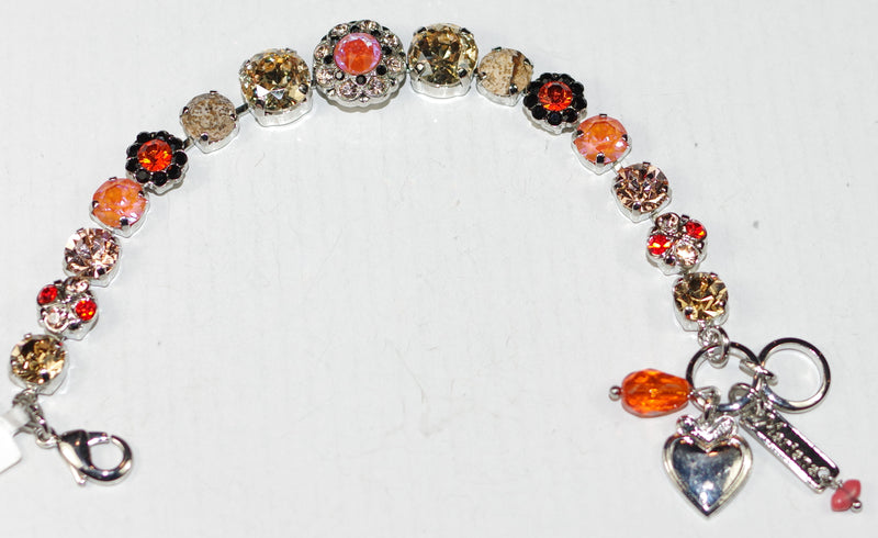 MARIANA BRACELET MAGIC: orange, black, amber, natural stones in silver rhodium setting