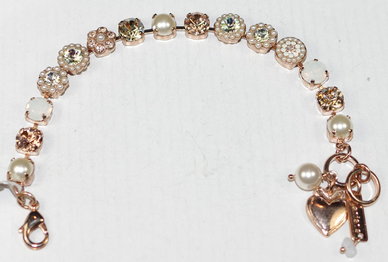MARIANA BRACELET COOKIE DOUGH: white, amber, pearl, a/b stones in rose gold setting