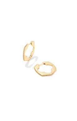 KENDRA SCOTT EARRINGS MALLORY HUGGIE GOLD CRYSTAL