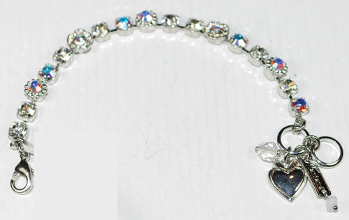 MARIANA BRACELET WINDS OF CHANGE: clear, a/b 3/8" stones in silver rhodium setting