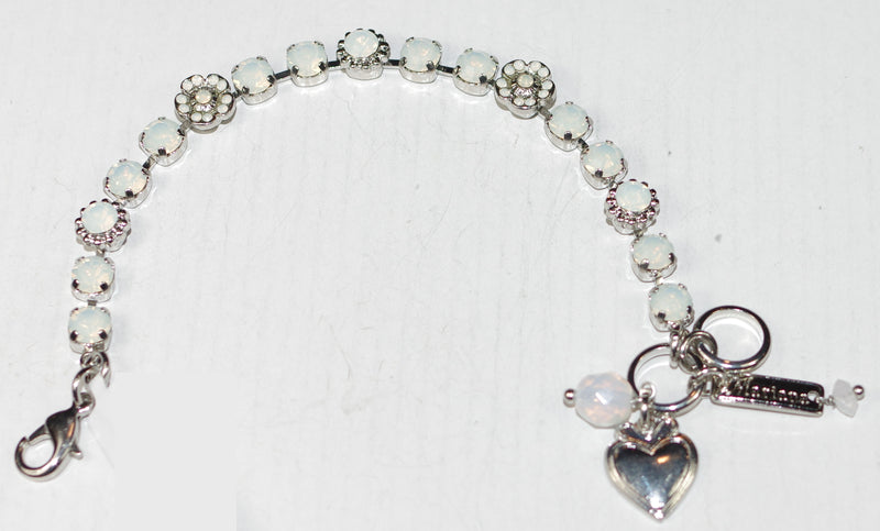 MARIANA BRACELET WHITE OPAL: white 1/4" stones in silver rhodium setting