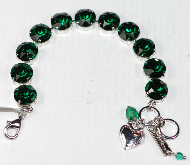 MARIANA BRACELET CIRCLE OF LIFE: green 1/2" stones in silver rhodium setting